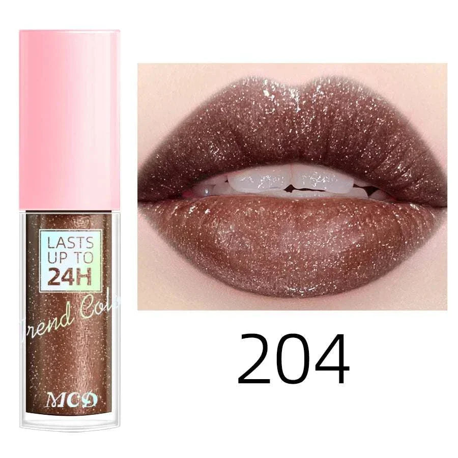 18 Colors Glitter Lip Glaze - Long Lasting Waterproof Lip Gloss