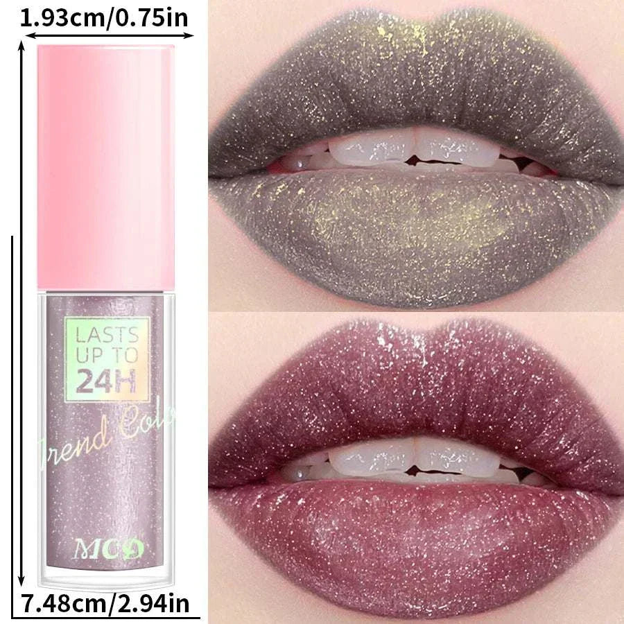 18 Colors Glitter Lip Glaze - Long Lasting Waterproof Lip Gloss