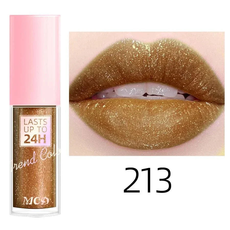 18 Colors Glitter Lip Glaze - Long Lasting Waterproof Lip Gloss