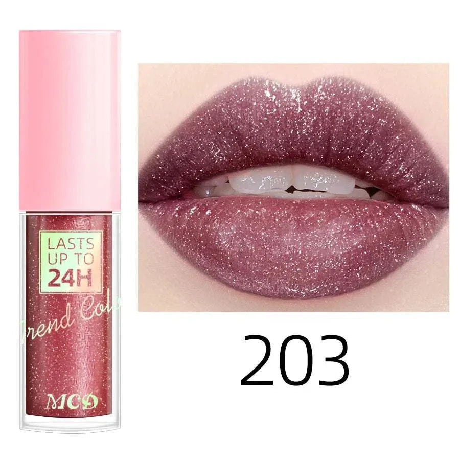 18 Colors Glitter Lip Glaze - Long Lasting Waterproof Lip Gloss