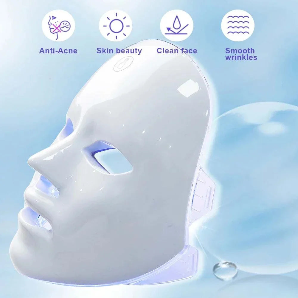 7 Colors LED Facial Mask Photon Therapy for Acne & Wrinkles
