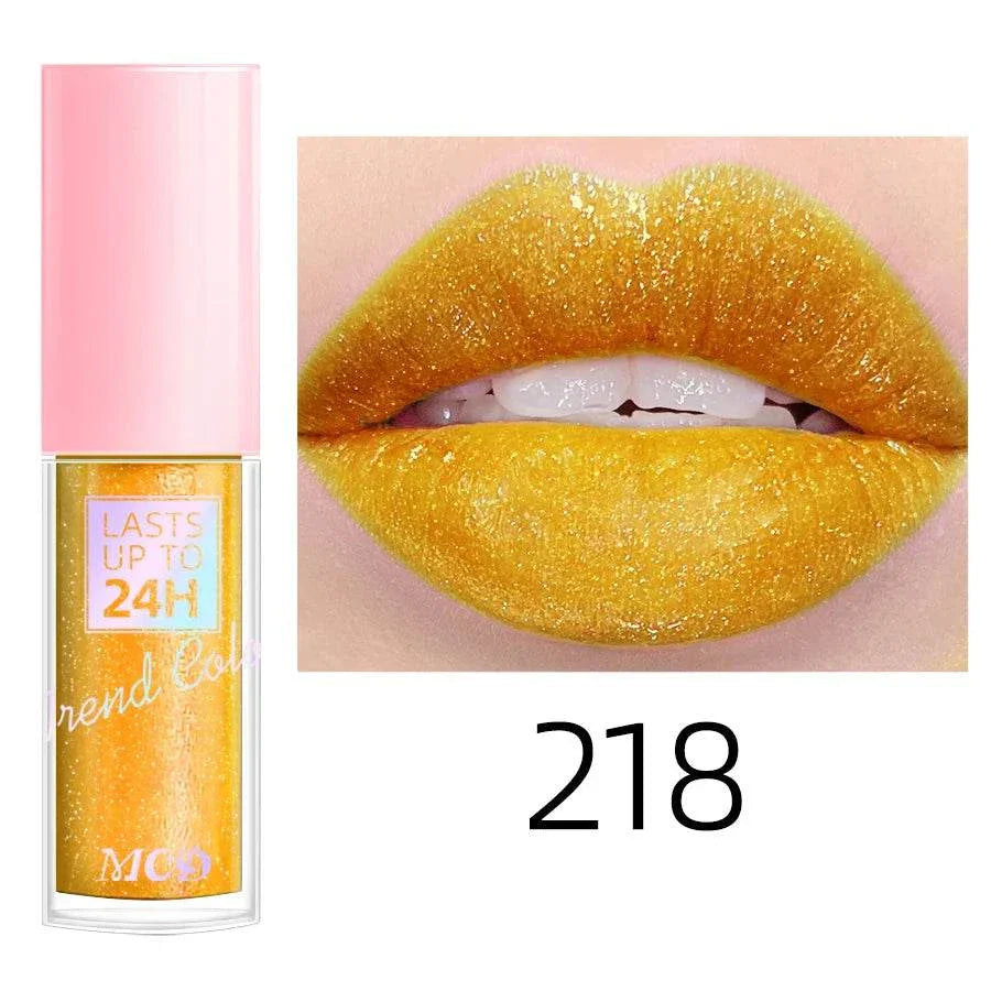 18 Colors Glitter Lip Glaze - Long Lasting Waterproof Lip Gloss