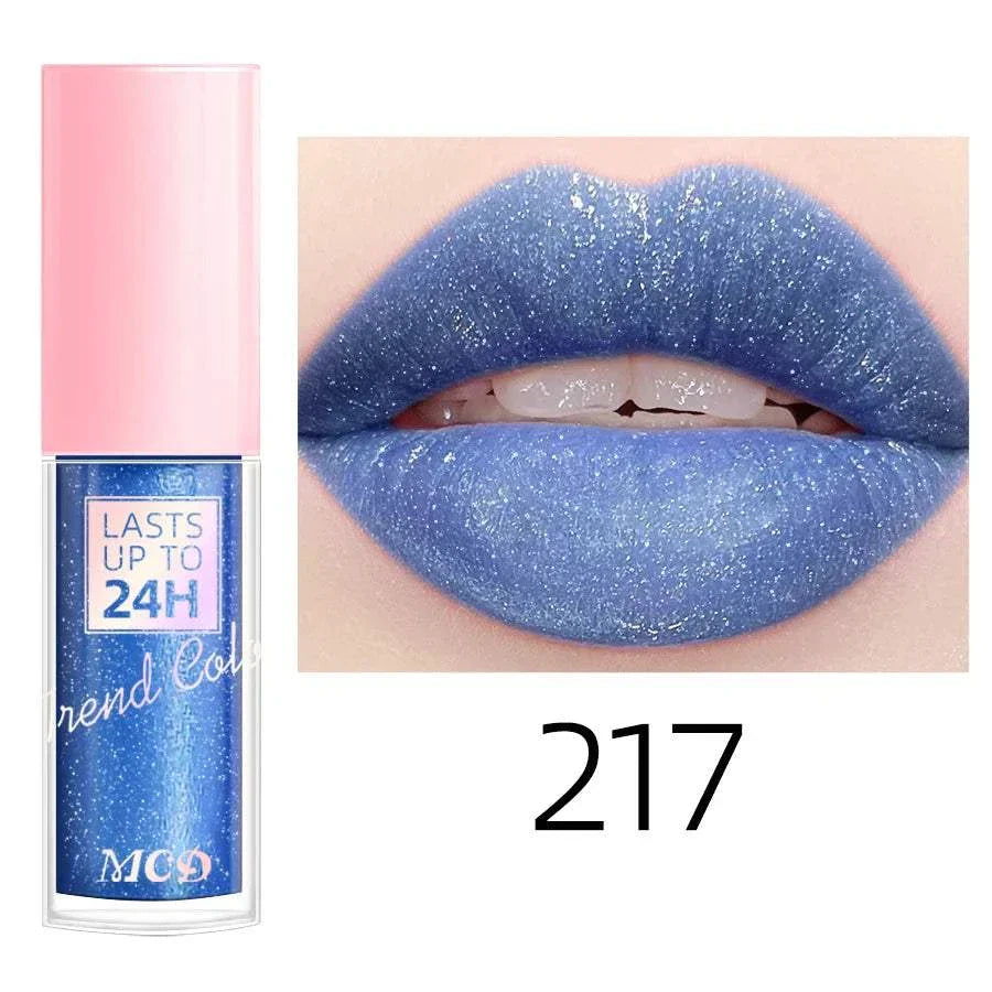 18 Colors Glitter Lip Glaze - Long Lasting Waterproof Lip Gloss