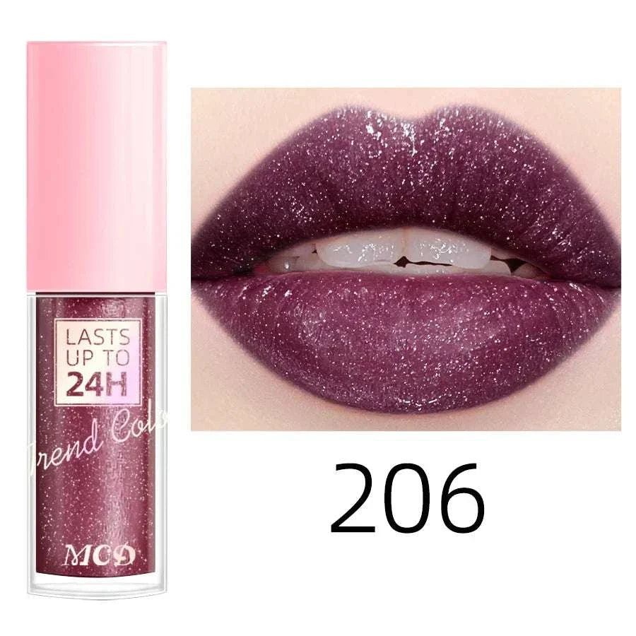 18 Colors Glitter Lip Glaze - Long Lasting Waterproof Lip Gloss