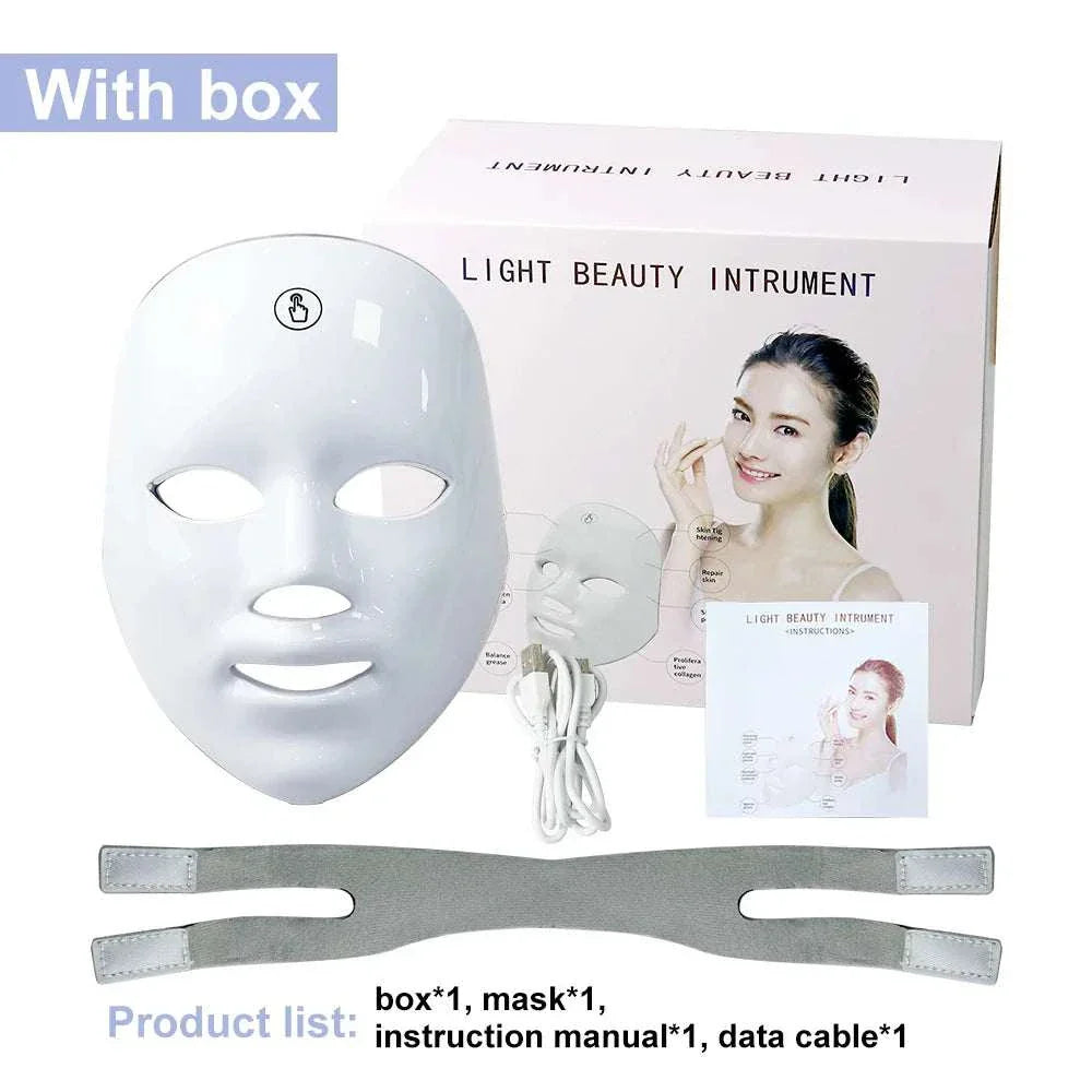 7 Colors LED Facial Mask Photon Therapy for Acne & Wrinkles