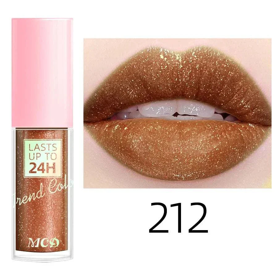 18 Colors Glitter Lip Glaze - Long Lasting Waterproof Lip Gloss