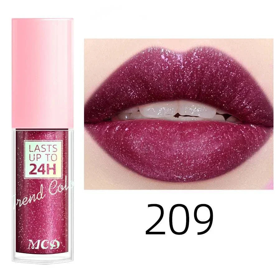 18 Colors Glitter Lip Glaze - Long Lasting Waterproof Lip Gloss