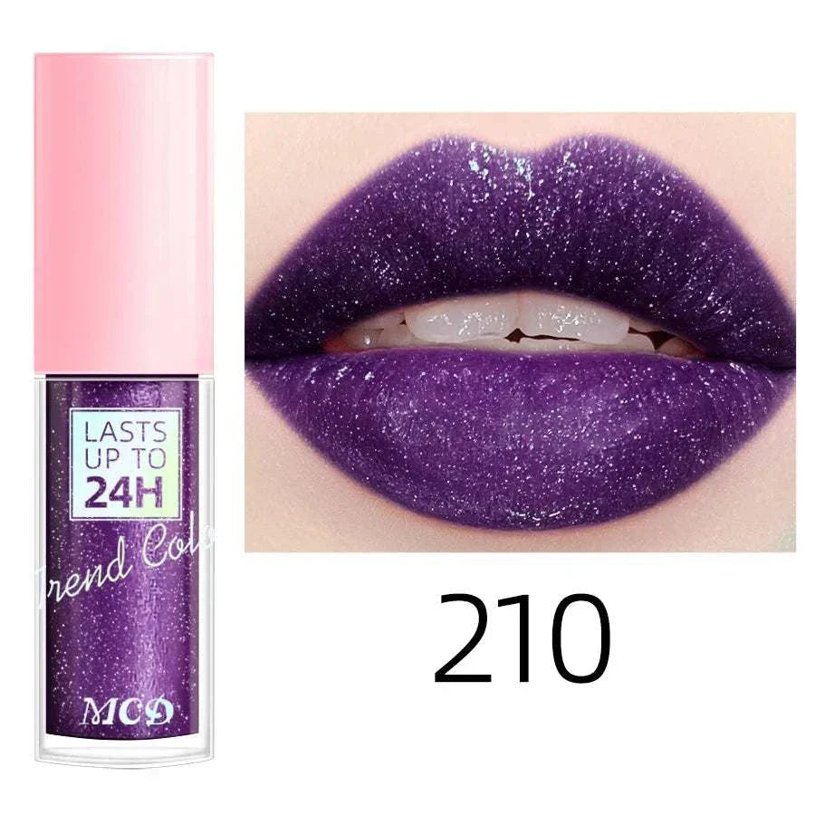 18 Colors Glitter Lip Glaze - Long Lasting Waterproof Lip Gloss