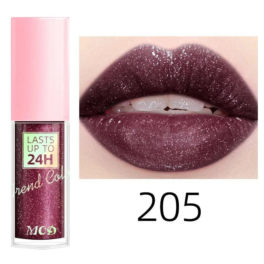 18 Colors Glitter Lip Glaze - Long Lasting Waterproof Lip Gloss