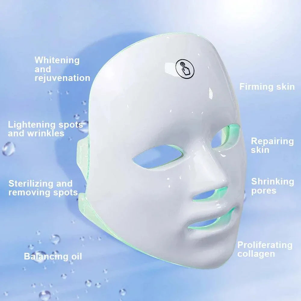 7 Colors LED Facial Mask Photon Therapy for Acne & Wrinkles