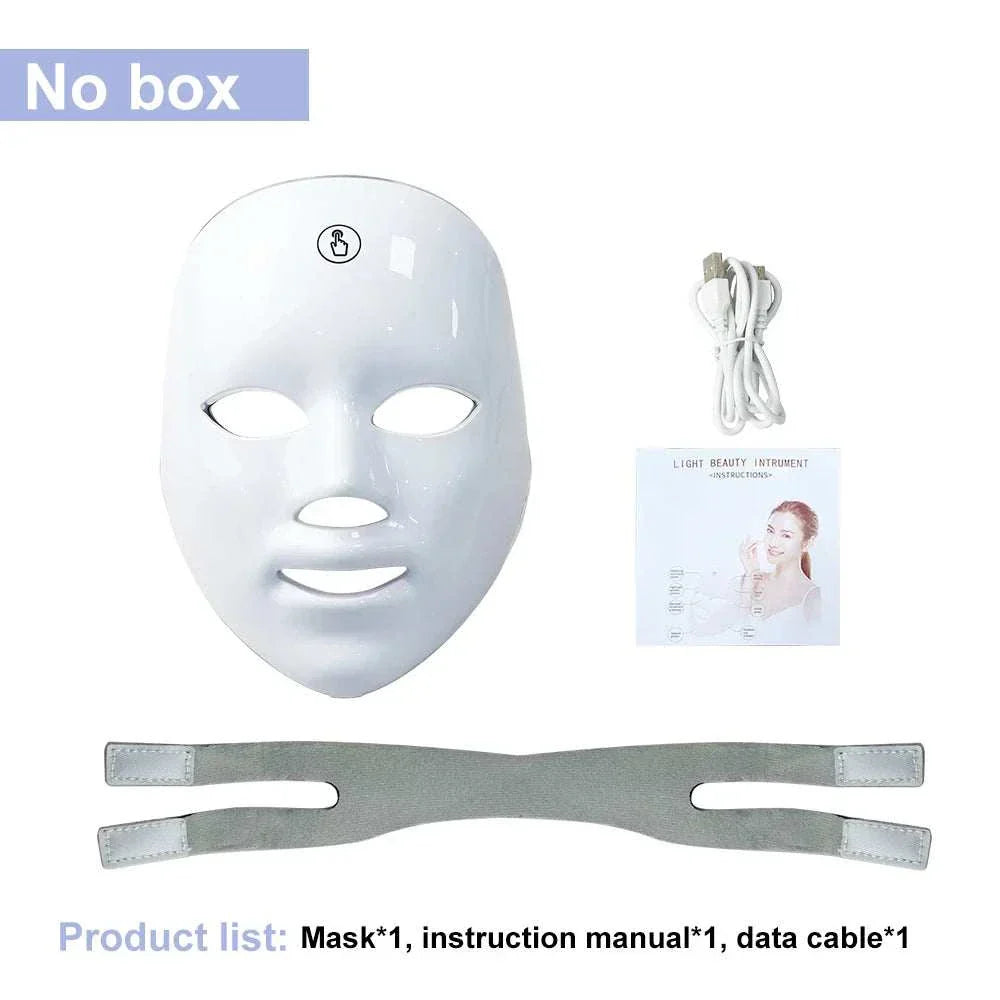 7 Colors LED Facial Mask Photon Therapy for Acne & Wrinkles