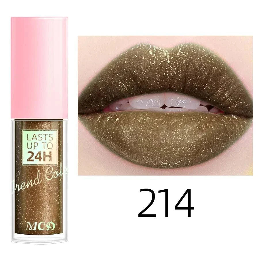 18 Colors Glitter Lip Glaze - Long Lasting Waterproof Lip Gloss