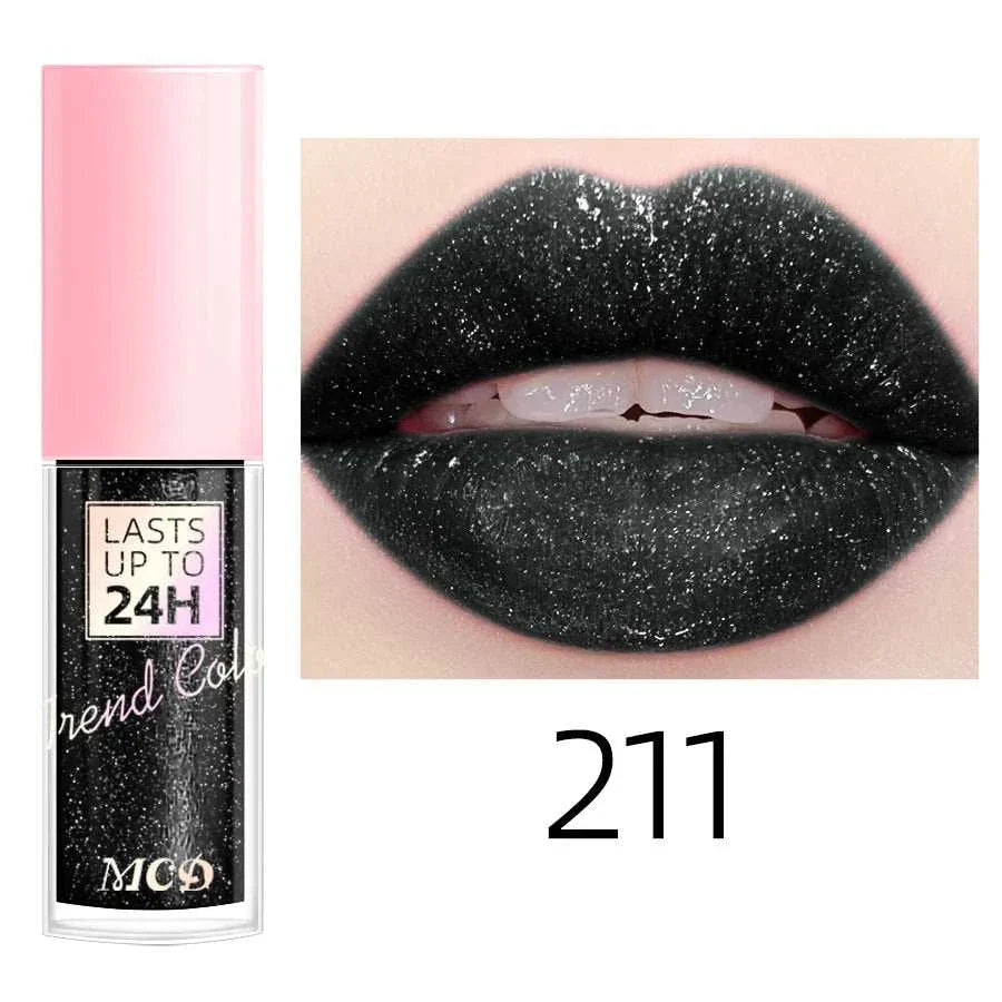 18 Colors Glitter Lip Glaze - Long Lasting Waterproof Lip Gloss