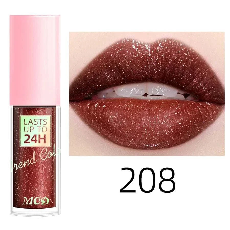 18 Colors Glitter Lip Glaze - Long Lasting Waterproof Lip Gloss