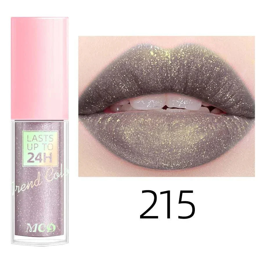 18 Colors Glitter Lip Glaze - Long Lasting Waterproof Lip Gloss