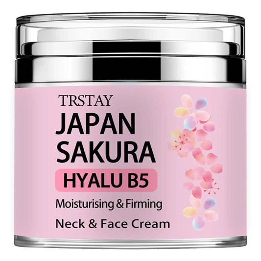Japan Sakura Essence Cream jar with moisturizing and tone-up features, featuring sakura blossoms design on the label.