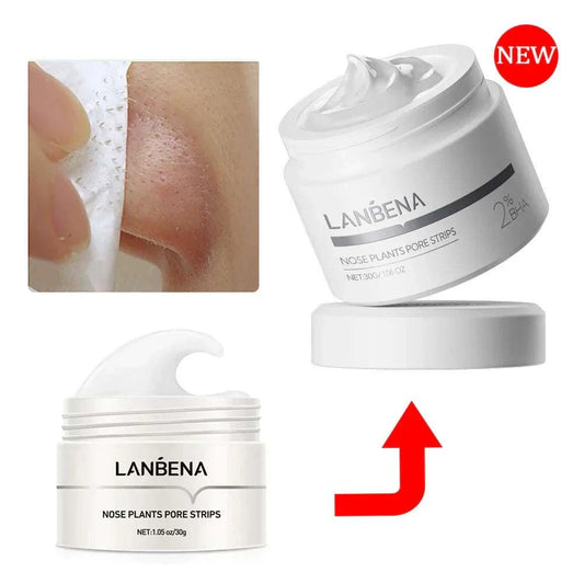 LANBENA blackhead remover nose mask, deep cleansing pore strips, skincare product.