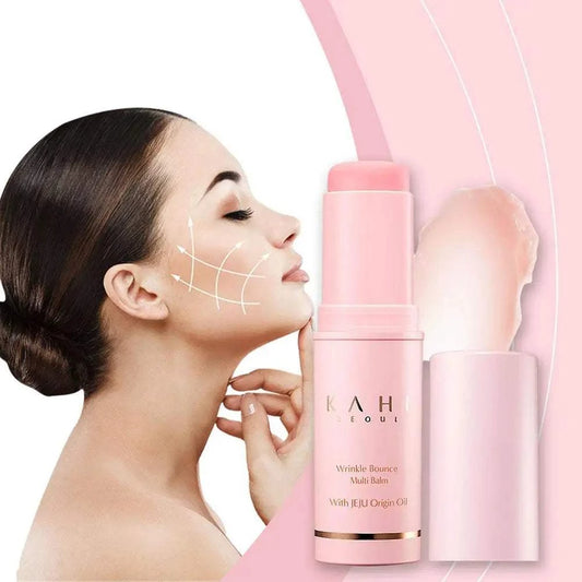 Korean Bounce Multi Balm Collagen Pink Stick for Wrinkle Care and Moisturizing.