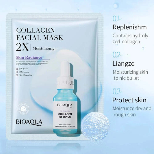20pcs BIOAQUA Centella Collagen Face Mask Moisturizing Refreshing Sheet Masks Hyaluronic Acid Facial Mask Skin Care Products